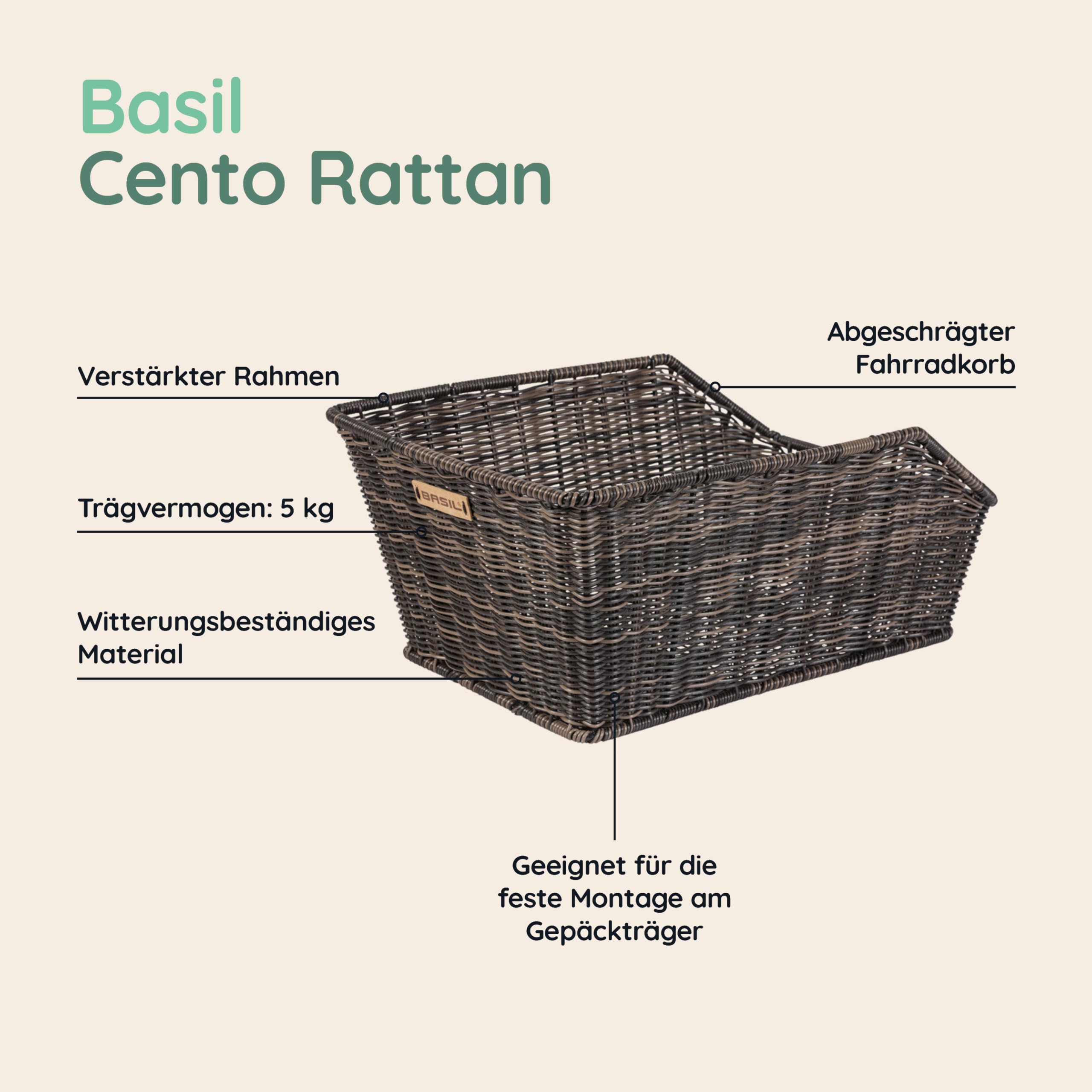 バジル／BASIL PLUTO FRONT BASKET XLペット用 ラタン製 バジル／BASIL